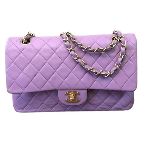 lilac quilted chanel handbag